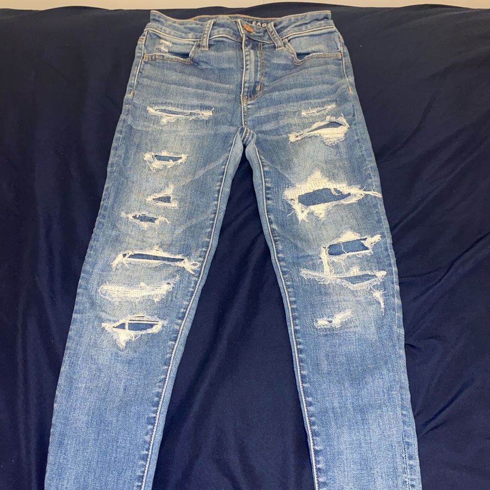 American eagle skinny ripped jeans